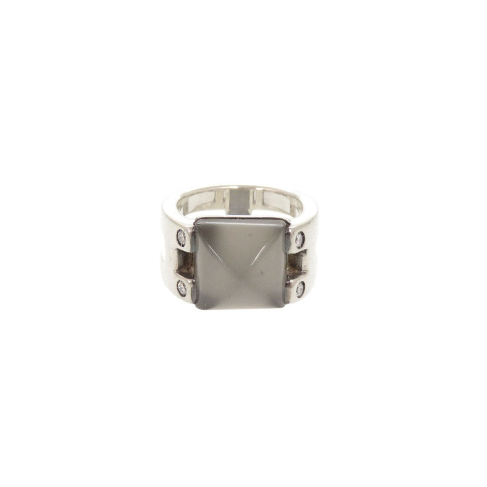 HERMES Vintage Silver Moonstone Ring #49